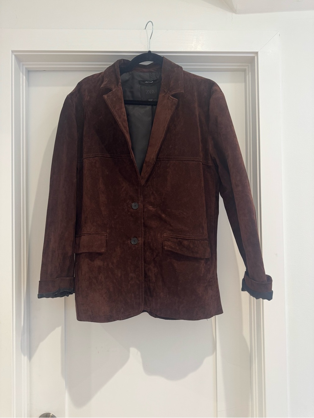 Zara Brown suede Jacket with Black Lining